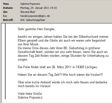 Mail Geburtstag im Schtzenhaus in Lchgau