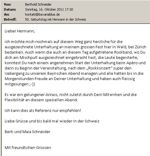 Mail Geburtstagsparty in Wald bei Zrich, Schweiz